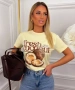 Памучна тениска, кокос,, нежно жълто, снимка 1
