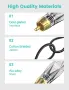 Subwoofer Cable 3m Digital Coaxial Audio Cable Dual Shielded 24K Gold-Plated RCA to RCA, снимка 7