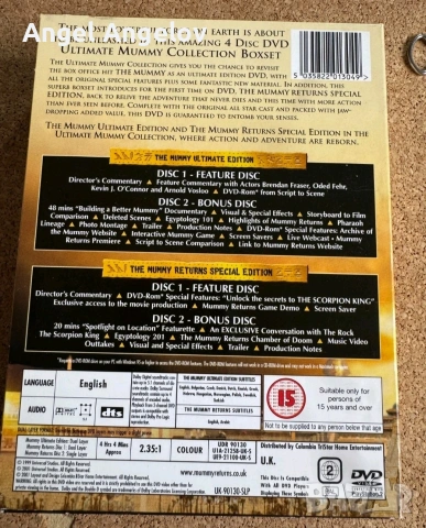 The Ultimate Mummy Collection The Mummy / The Mummy Returns (DVD, 2001)., снимка 2 - DVD филми - 54481269