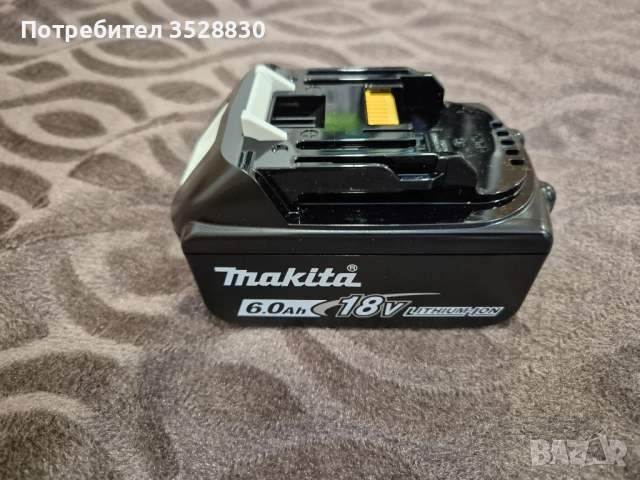 Комплект Макита оригинална батерия Makita 6Ah BL1860B и оригинално бързо зарядно Makita DC18RC LXT, снимка 3 - Други инструменти - 54568503