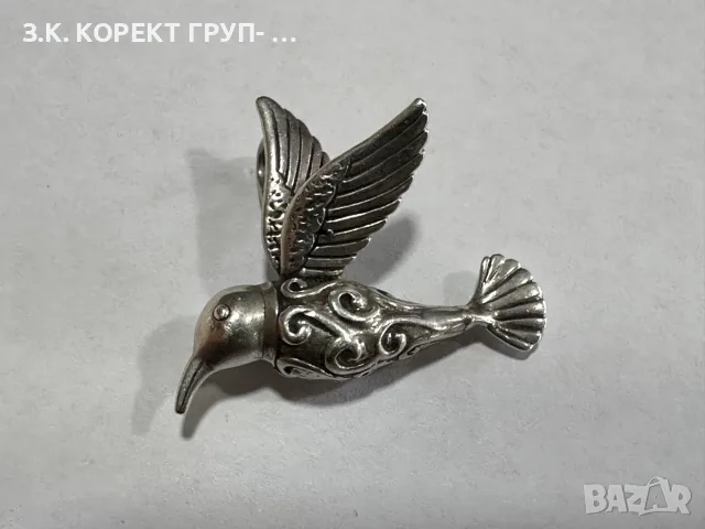 Сребърна висулка 925 – Колибри, снимка 7 - Колиета, медальони, синджири - 55700891