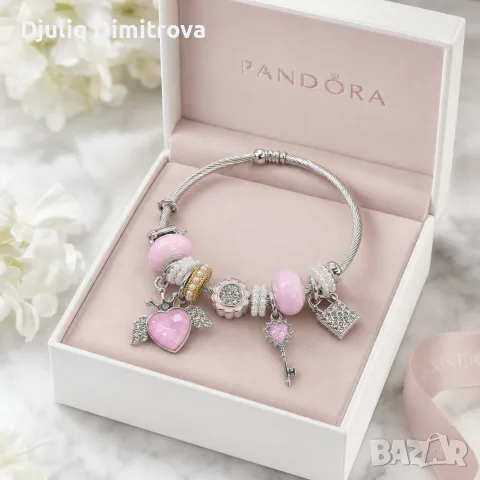 Гривна Pandora Pink Angel Key