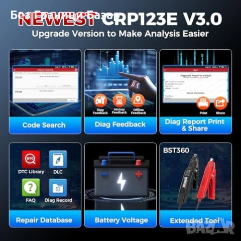 Нов OBD2 Скенер LAUNCH CRP123E V3.0 Диагностичен уред за кола автомобил, снимка 7 - Друга електроника - 54318091