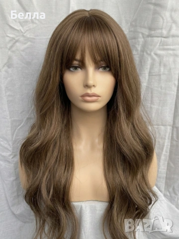 НОВА Кафява естествена перука! 100% високо качество