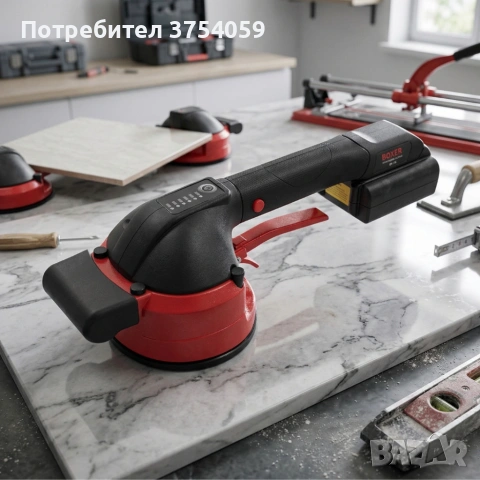 Вибрационна вендуза за плочки Boxer BX702 – Прецизно нивелиране без въздушни мехури, снимка 2 - Други инструменти - 55161800
