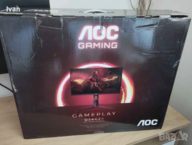 AOC Монитор - 2к Резолюция, 165hz , 24 Инча + Стойка за втори монитор, снимка 3 - Монитори - 55091824