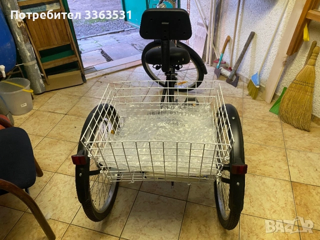 SPRING SALE Нов 24 цолов Сгъваем Триколесен Велосипед Триколка с товарен кош, снимка 4 - Велосипеди - 54347627