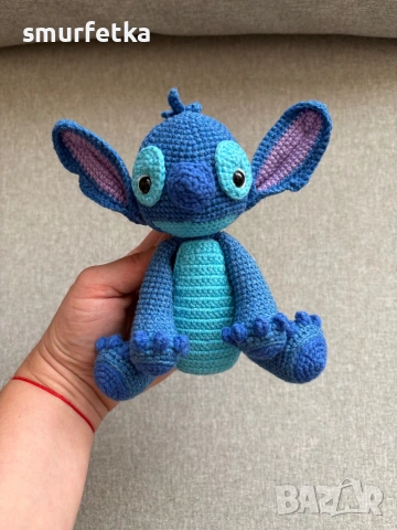Плетена играчка Стич, снимка 3 - Плюшени играчки - 50595836
