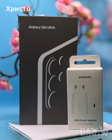 НОВ!!! Samsung Galaxy S26 Ultra, Dual SIM, 16GB RAM, 1TB, 5G, Sky Blue + подарък адаптер Samsung 