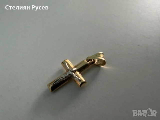 0.53 гр ЗЛАТЕН КРЪСТ ИИСУС / златно  /  /  / злато / GOLD 585 / 14 карата   70 ЕВРО ЦЕНА НА КРЪСТА , снимка 2 - Колиета, медальони, синджири - 55089530