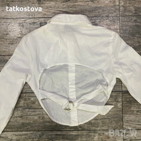 H&M фешън риза с отворен гръб р-р XS, снимка 5 - Ризи - 54503816