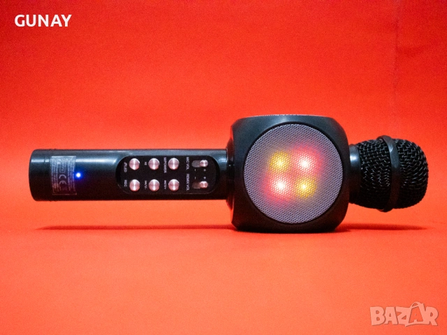 Tuxun Безжичен Bluetooth Караоке Микрофон с Говорител, LED Светлини и Сменяема Батерия 18650, снимка 6 - Микрофони - 54270662