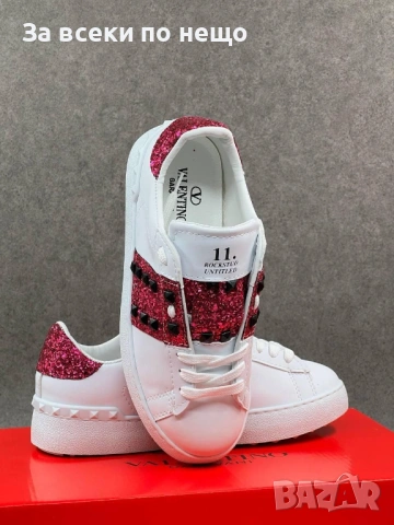 Valentino Дамски Бели Маратонки С Кристали👟Дамски Спортни Обувки С Камъни В Бял Цвят Код E1327, снимка 3 - Маратонки - 54148546