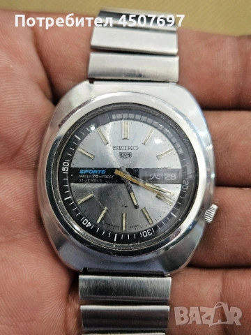 Винтидж часовник  Seiko 5 Sports 6030 (1970 г.) – Автомат, Япония, снимка 2 - Мъжки - 55147217