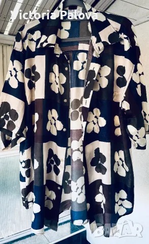 Овърсайз риза или туника от 100% луксозна естествена коприна Pure Silk, размер XL, снимка 2 - Ризи - 55450009