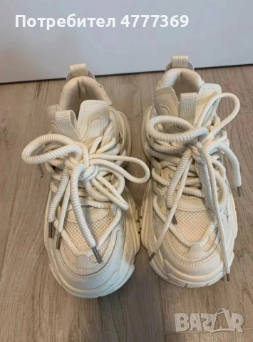Бежави дамски маратонки, снимка 2 - Маратонки - 53973354