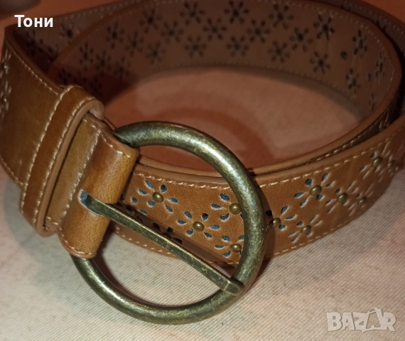 Нов Дамски Стилен Колан Изцяло от Естествена Кожа 120см., снимка 3 - Колани - 54393515