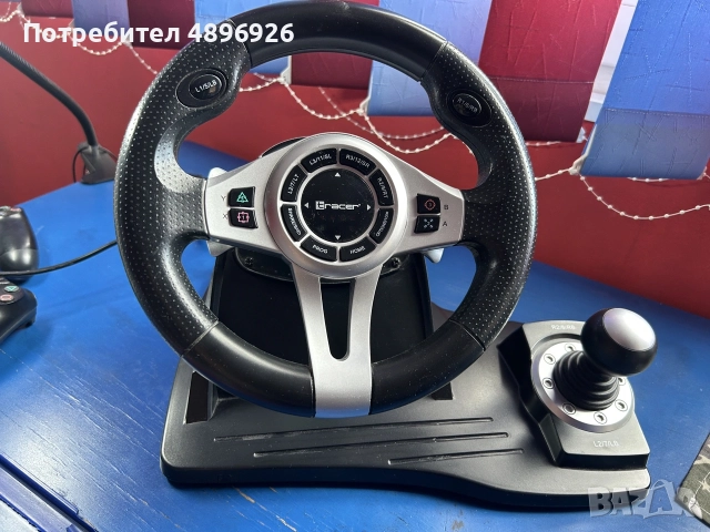 Продавам волан Tracer Roadster 4 в 1 с педали – за PC, PS3, PS4 и Xbox One
