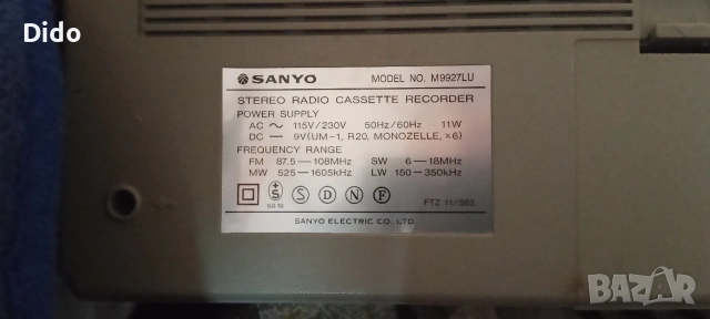 касетофон радио Sanyo M-9927K , снимка 3 - Радиокасетофони, транзистори - 50594300