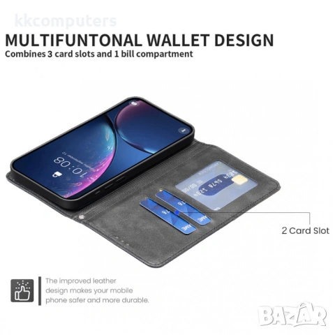 Кожен Калъф за Xiaomi Poco X8 Pro 5G / Redmi Turbo 5 5G - Геометричен дизайн, Слотове за карти, Стой, снимка 12 - Калъфи, кейсове - 54131700