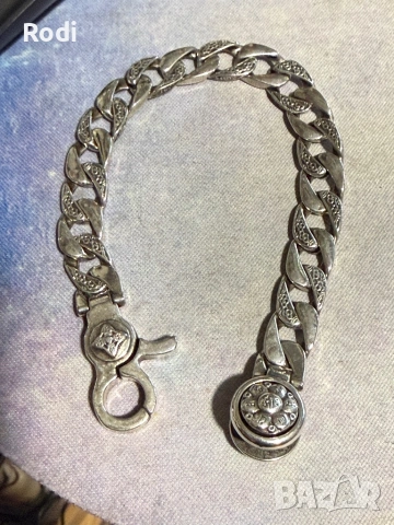масивна маркова сребърна мъжка гривна, снимка 2 - Гривни - 54090347