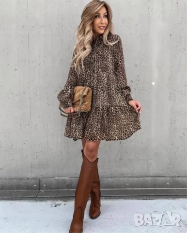 Нова дамска рокля SHEIN LUNE Leopard Print М-Л