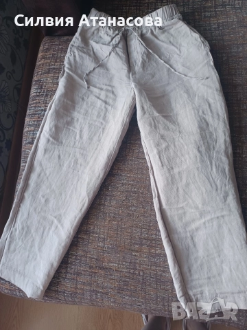 Ленен панталон H&M XS, снимка 2 - Панталони - 54778487