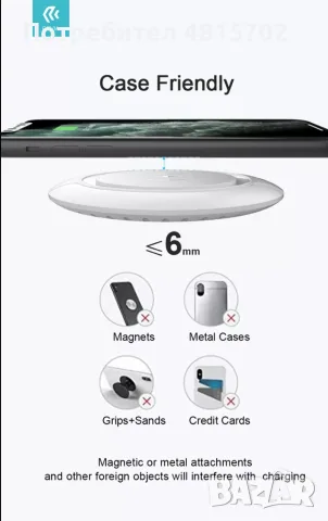 Devia 15W Wireless ултра тънко безжично зарядно, снимка 3 - Безжични зарядни - 55501539