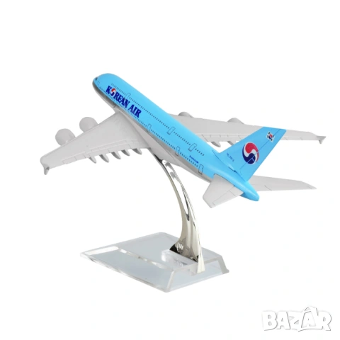 Еърбъс 380 самолет модел макет Korean Air метален A320 Южна Корея Азиатски пътнически класни превози, снимка 4 - Коли, камиони, мотори, писти - 54750314