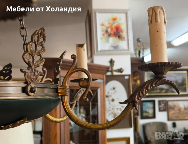 Френски бронзов полилей Империя, снимка 3 - Полилеи - 54341873