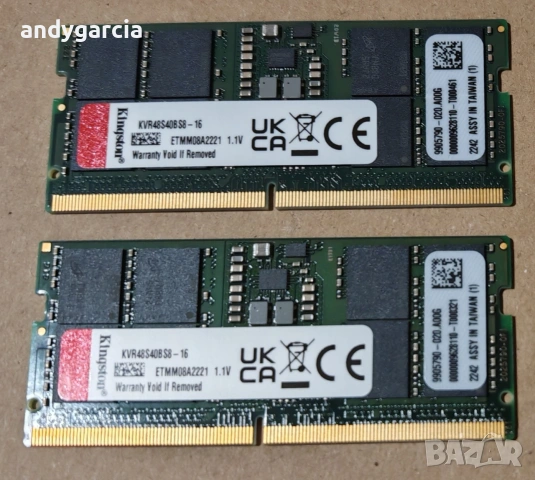 Kingston 32GB DDR5 4800MHz KIT 2 x 16GB КИТ PC5 SODIMM Ram рам памет за лаптоп содим