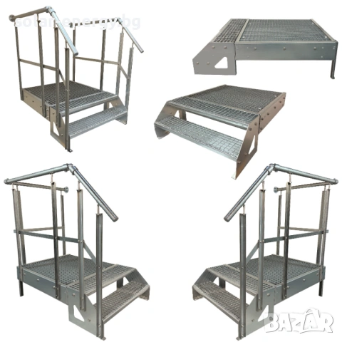 Метално стълбище с площадка 2 стъпала | Свободностоящо | Поцинковано, снимка 4 - Други - 54236117