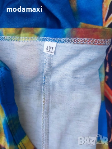 4XL/5XL Нова дълга рокля в синьо , снимка 7 - Рокли - 54981511