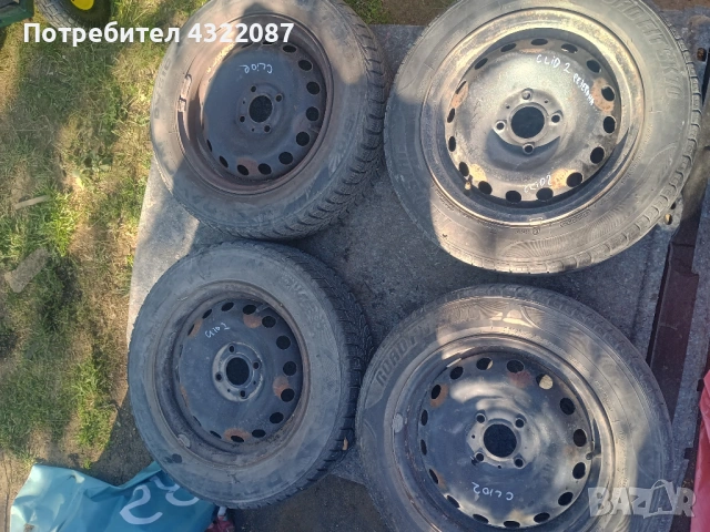 Джанти с гуми 14" Рено Клио 2 1.5 ДЦИ 65к.с 2003г. / Renault Clio 2 1.5 DCI