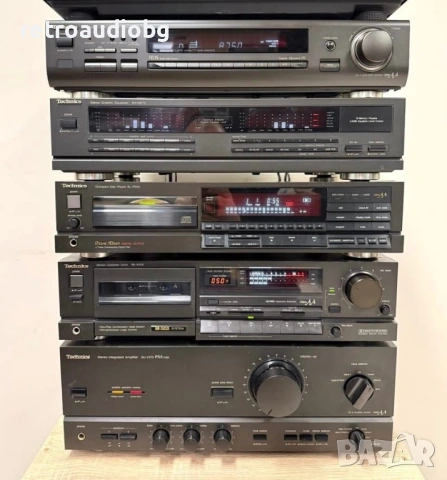 🔈Ретро аудио система - сет TECHNICS - усилвател, сд плеър, дек, тунер, еквалайзер