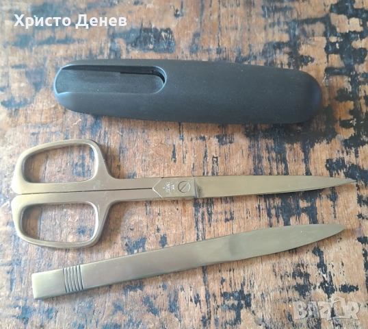 ножица и нож за отваряне на писма комплект Хенкелс Henkels Aachen Design Германия черен плътен цвят, снимка 3 - Ученически пособия, канцеларски материали - 54477704