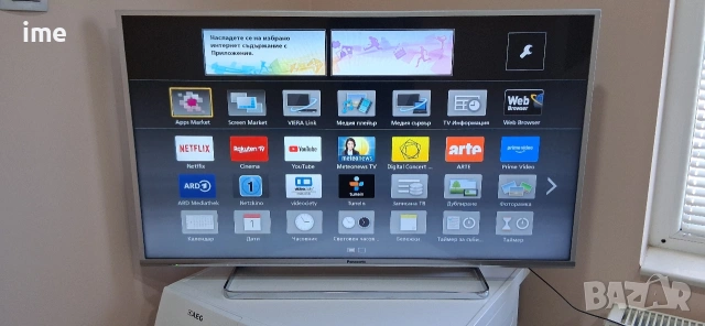 SMART LED телевизор НОМЕР 91. Panasonic Model TX-40DSW504S. You Tube. Wi-fi. 40 инча - 102см...