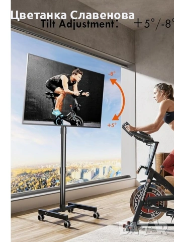 Мобилна стойка за телевизор на колелца за 23-60 инчови LCD LED OLED телевизори, снимка 4 - Телевизори - 54215964