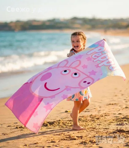 Детска хавлия peppa pig 70×140 см, снимка 5 - Хавлиени кърпи - 55299097