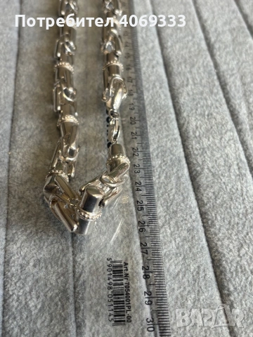 Сребърен ланец като нов 925 126гр, снимка 2 - Колиета, медальони, синджири - 54175051