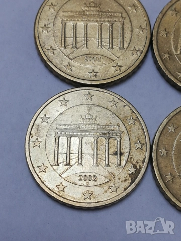 колекционерски лот Германия 50 цента 2002 г. букви A;D;F;G;J, снимка 4 - Нумизматика и бонистика - 54825497