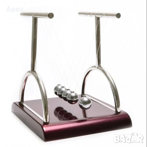 Люлка Махало на Нютон.Антистрес Играчка за Бюро.Метални Топчета.Перпетуум Мобиле.Люлката на Newton, снимка 7 - Декорация за дома - 54010643