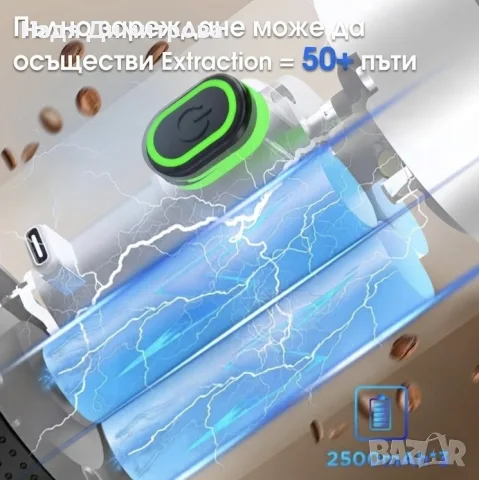 Преносима еспресо машина 3 в 1 с USB зарядно, 20 бара - мини кафемашина за капсули и мляно кафе за а, снимка 8 - Кафемашини - 55577345