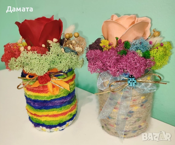 Чантички и декорации с рози от пластичен сапун, снимка 17 - Декорация за дома - 48848502