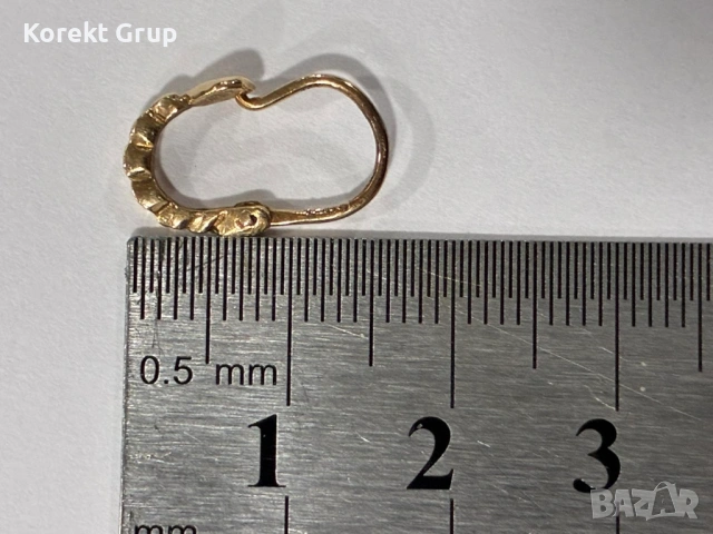 Златни обеци детски 14к злато, снимка 7 - Обеци - 54161892