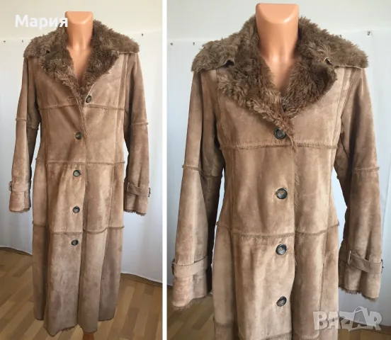 С / М H&M Дамско Палто Естествена Кожа Велур, снимка 9 - Палта, манта - 55675912