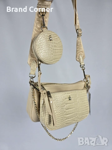 Нова дамска чанта Steve Madden Burgent Bone Croc с портмоне, снимка 2 - Чанти - 54404974