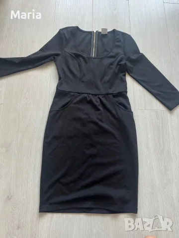 Vero Moda черна еластична рокля с дълъг ръкав XS