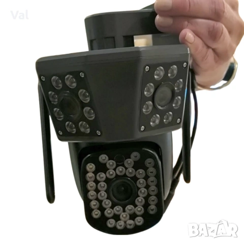 Тройна камера за наблюдение, работи с WiFi, 9 MP,Ultra HD, снимка 5 - IP камери - 55074805