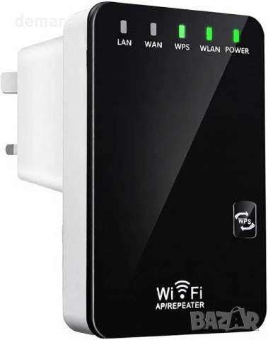 Безжичен N мини рутер с 3 режима на работа, WiFi разширител, WiFi АР, 2 порта